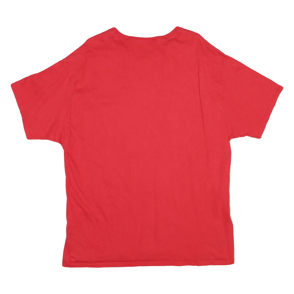 CHAMPION Mens Red Graphic T-Shirt XL Short Sleeve Crew Neck Cotton Blend