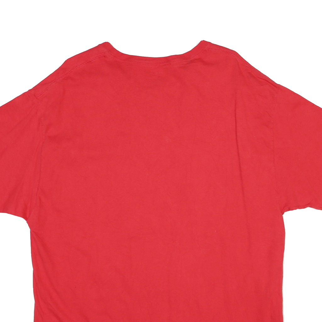 CHAMPION Mens Red Graphic T-Shirt XL Short Sleeve Crew Neck Cotton Blend