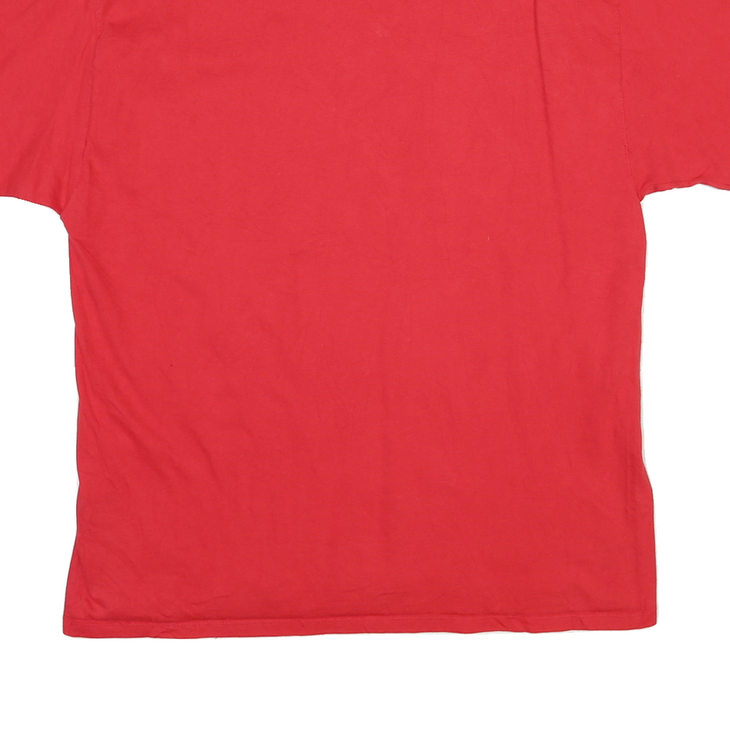 CHAMPION Mens Red Graphic T-Shirt XL Short Sleeve Crew Neck Cotton Blend