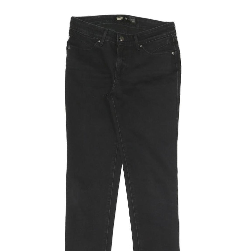 LEVI'S Womens Jeans Black Slim Skinny Denim W25 L30 Cotton Blend Zip