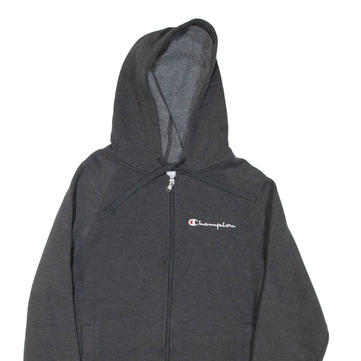 CHAMPION Mens Grey Hoodie Full Zip S