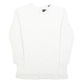 TED BAKER Womens White Plain Crew Neck Basic Knit Jumper XS Cotton Blend