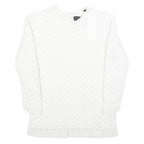 TED BAKER Womens White Plain Crew Neck Basic Knit Jumper XS Cotton Blend