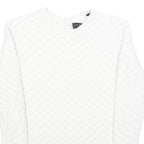 TED BAKER Womens White Plain Crew Neck Basic Knit Jumper XS Cotton Blend