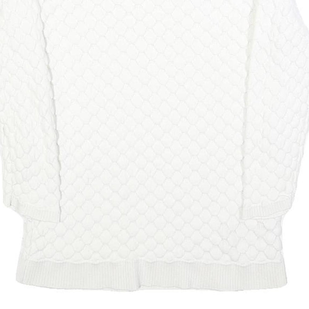 TED BAKER Womens White Plain Crew Neck Basic Knit Jumper XS Cotton Blend