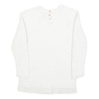 TED BAKER Womens White Plain Crew Neck Basic Knit Jumper XS Cotton Blend