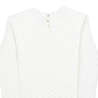 TED BAKER Womens White Plain Crew Neck Basic Knit Jumper XS Cotton Blend