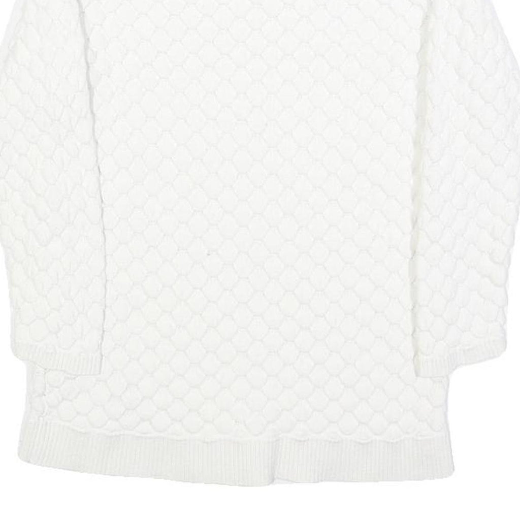TED BAKER Womens White Plain Crew Neck Basic Knit Jumper XS Cotton Blend