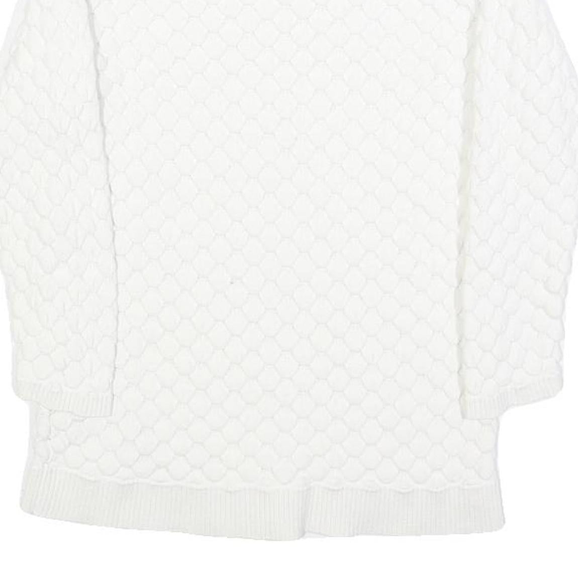 TED BAKER Womens White Plain Crew Neck Basic Knit Jumper XS Cotton Blend