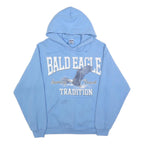 JERZEES Mens Blue Bald Eagle Tradition Pullover Hoodie M Cotton Blend