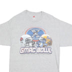 HANES Mens Grey GMAC Bowl Graphic T-Shirt L Short Sleeve Crew Neck Cotton Blend