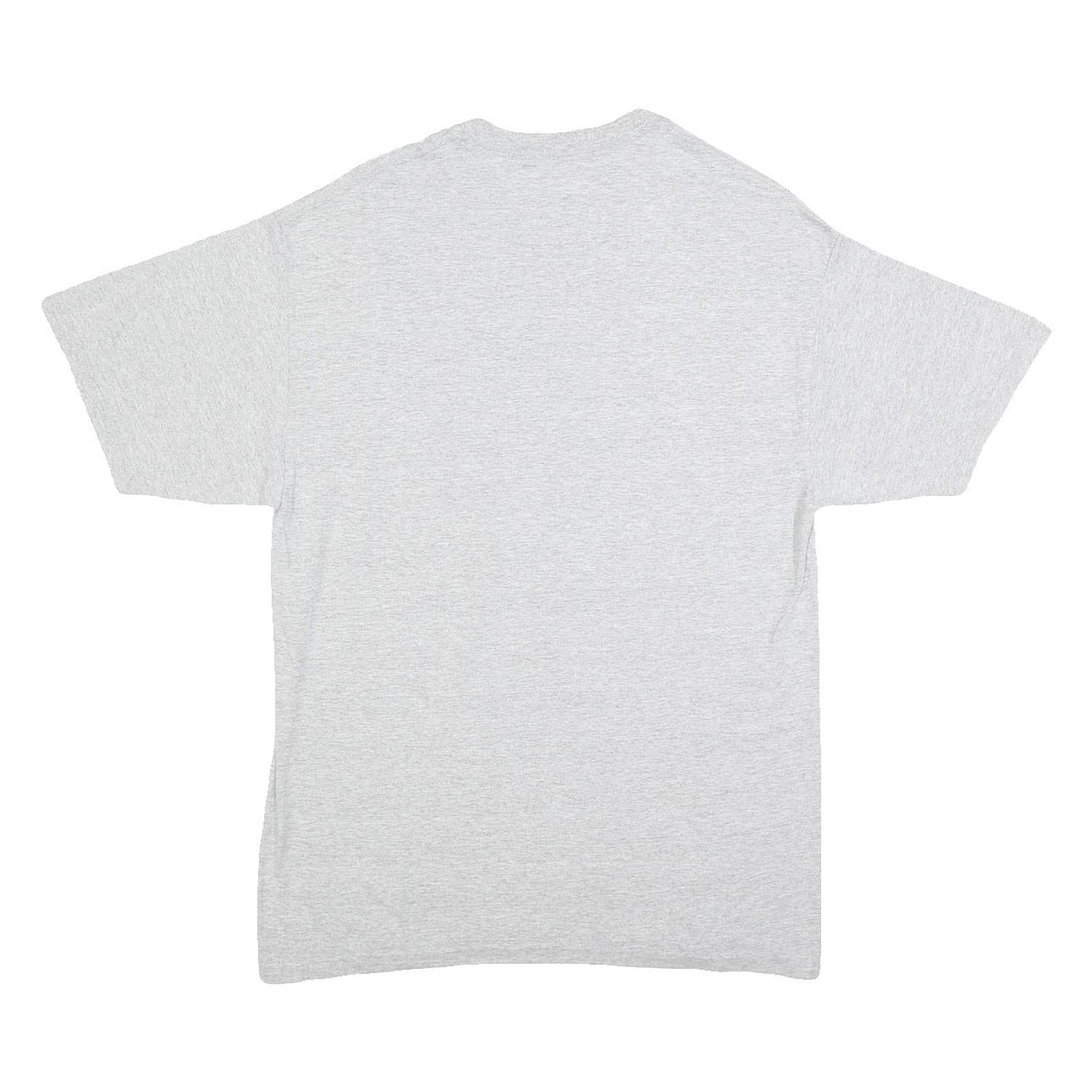 HANES Mens Grey GMAC Bowl Graphic T-Shirt L Short Sleeve Crew Neck Cotton Blend