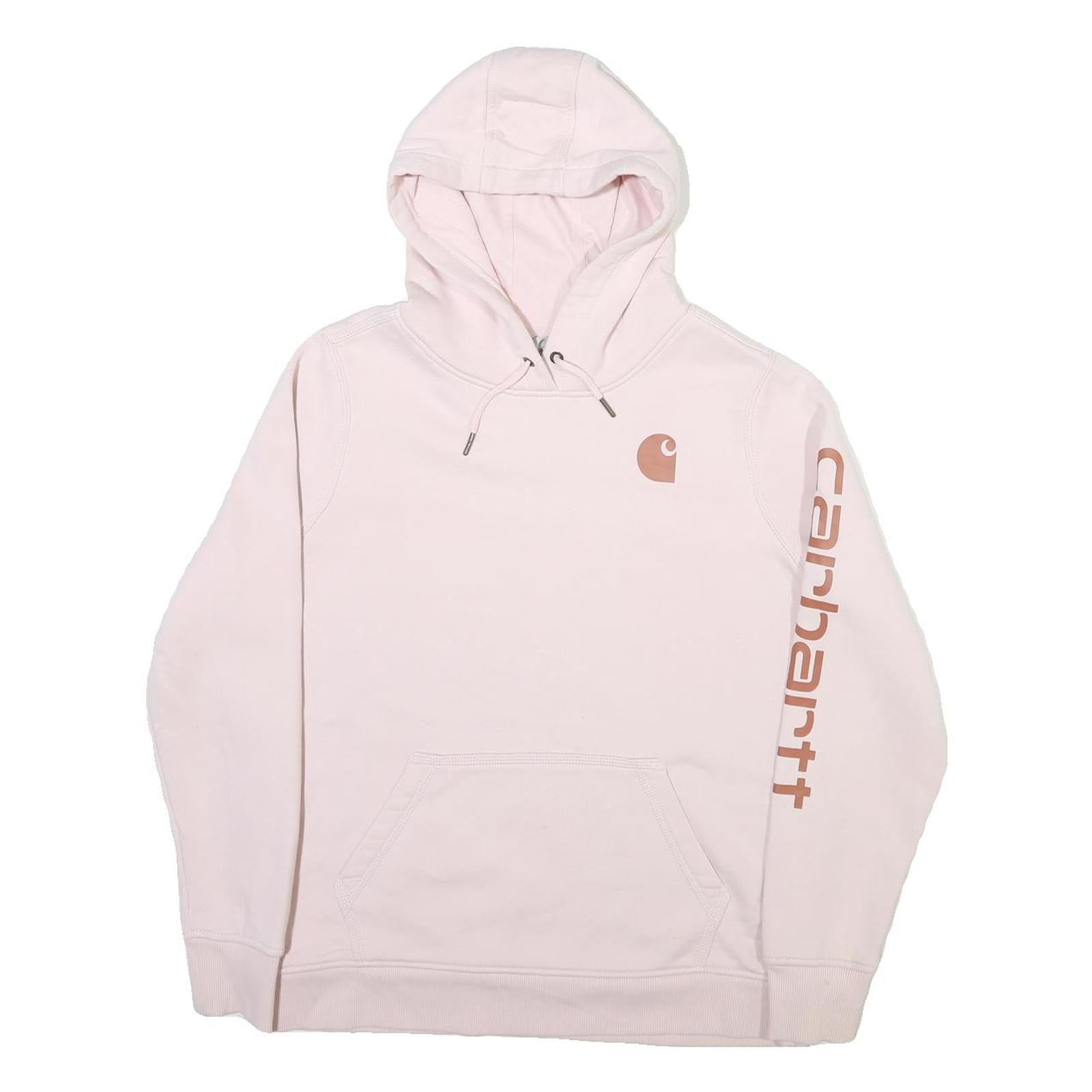 CARHARTT Womens Pink Hoodie L Cotton Blend Pullover Hooded Sweatshirt