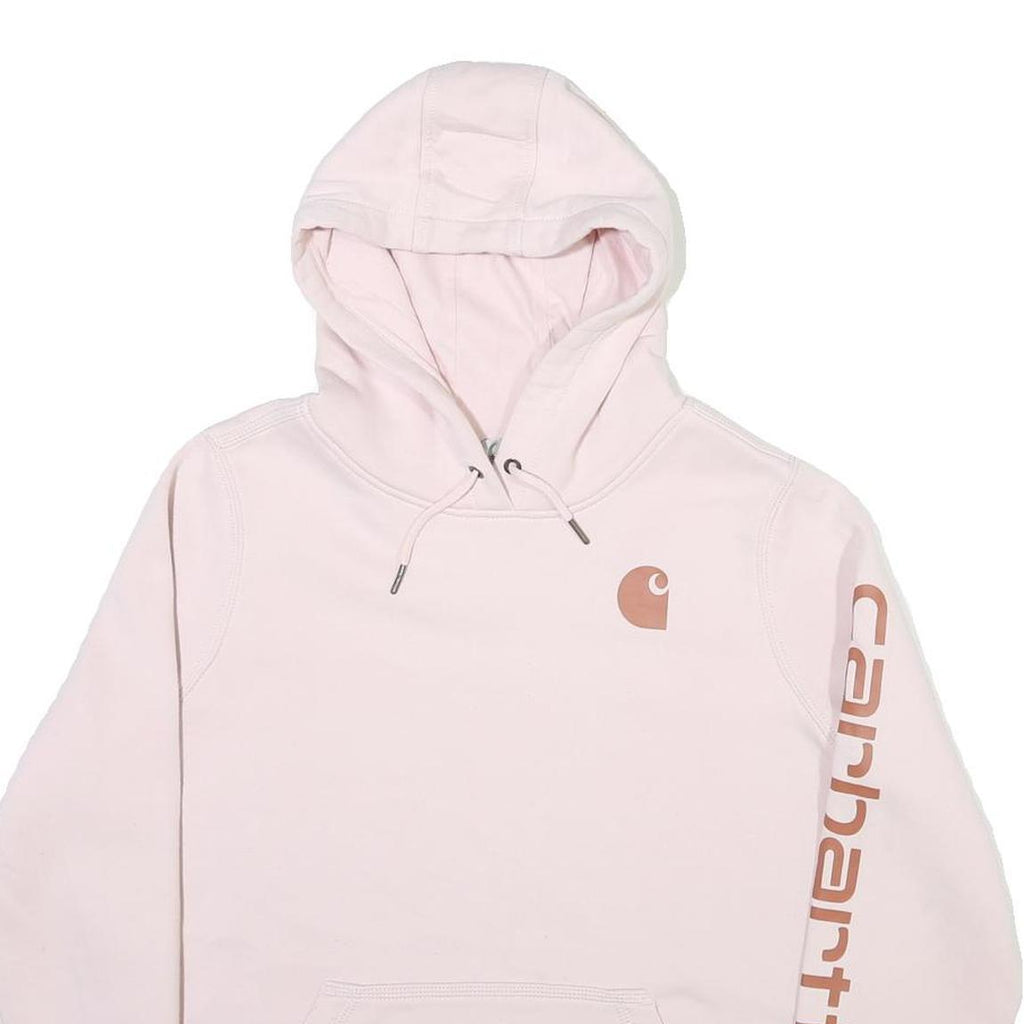 CARHARTT Womens Pink Hoodie L Cotton Blend Pullover Hooded Sweatshirt