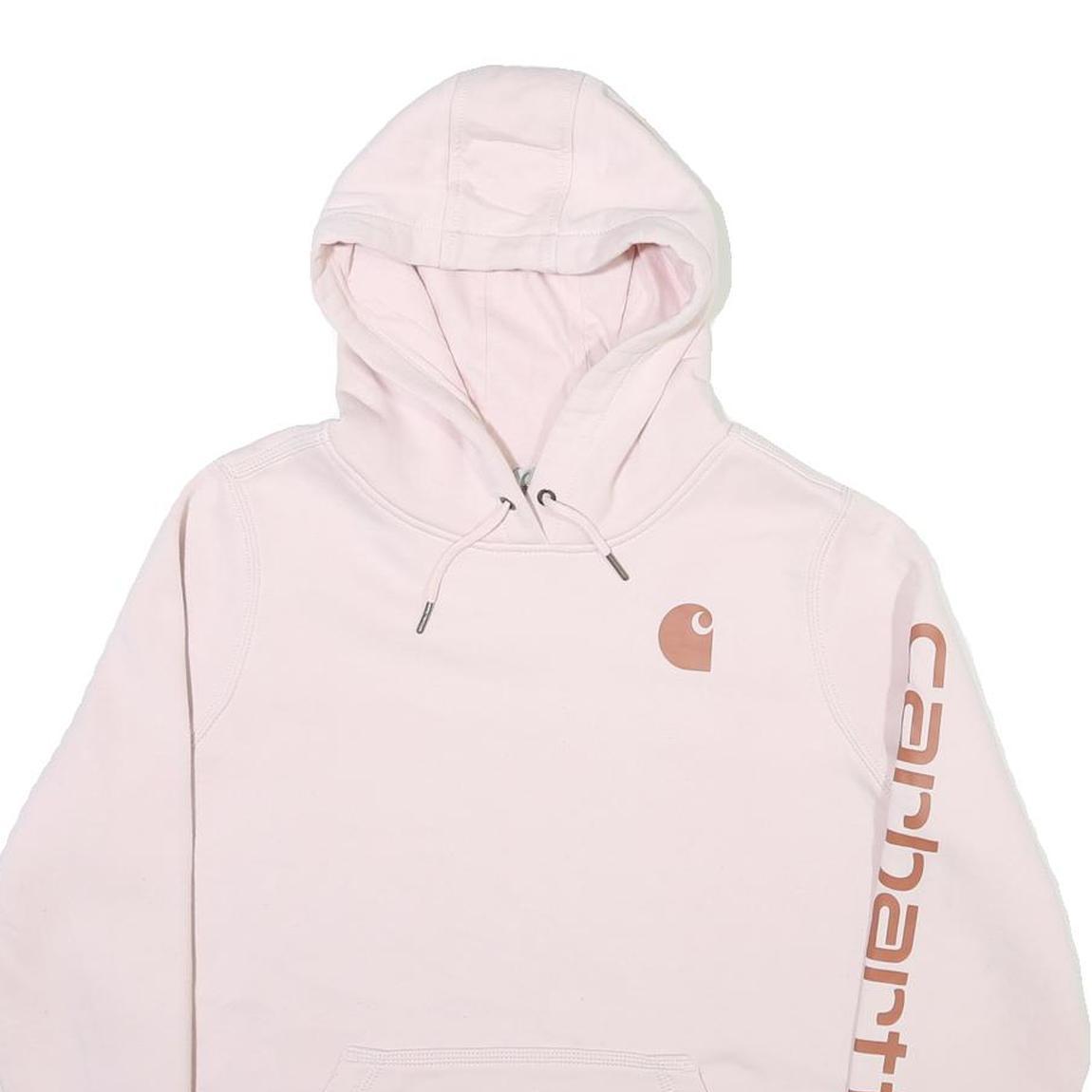 CARHARTT Womens Pink Hoodie L Cotton Blend Pullover Hooded Sweatshirt