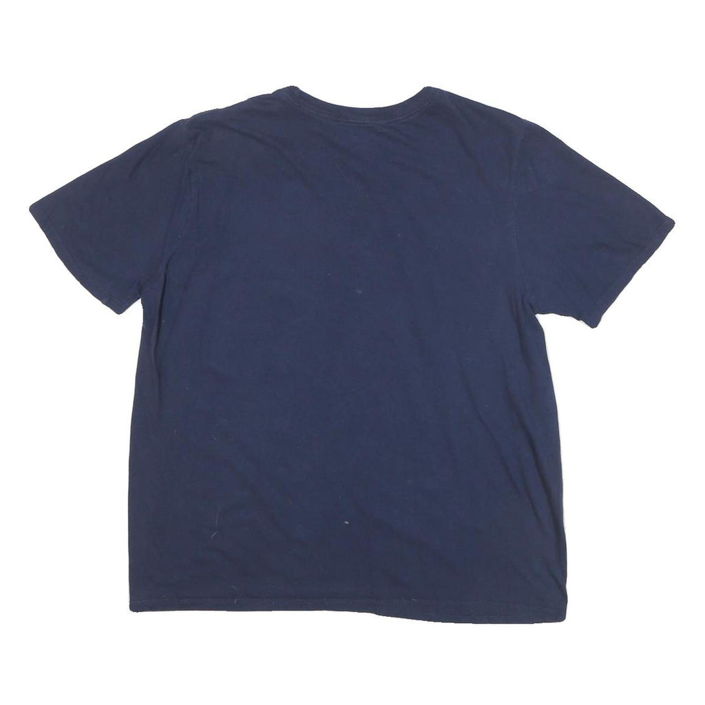 NIKE Mens Blue Graphic T-Shirt L Short Sleeve Crew Neck Cotton Blend Casual