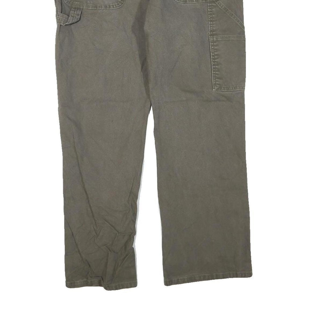 DICKIES Mens Regular Fit Straight Leg Denim Brown W38 L29 Workwear Zip Jeans