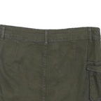 Womens Green Cargo Short Skirt Cotton Blend Woven Plain Button Closure L Pockets
