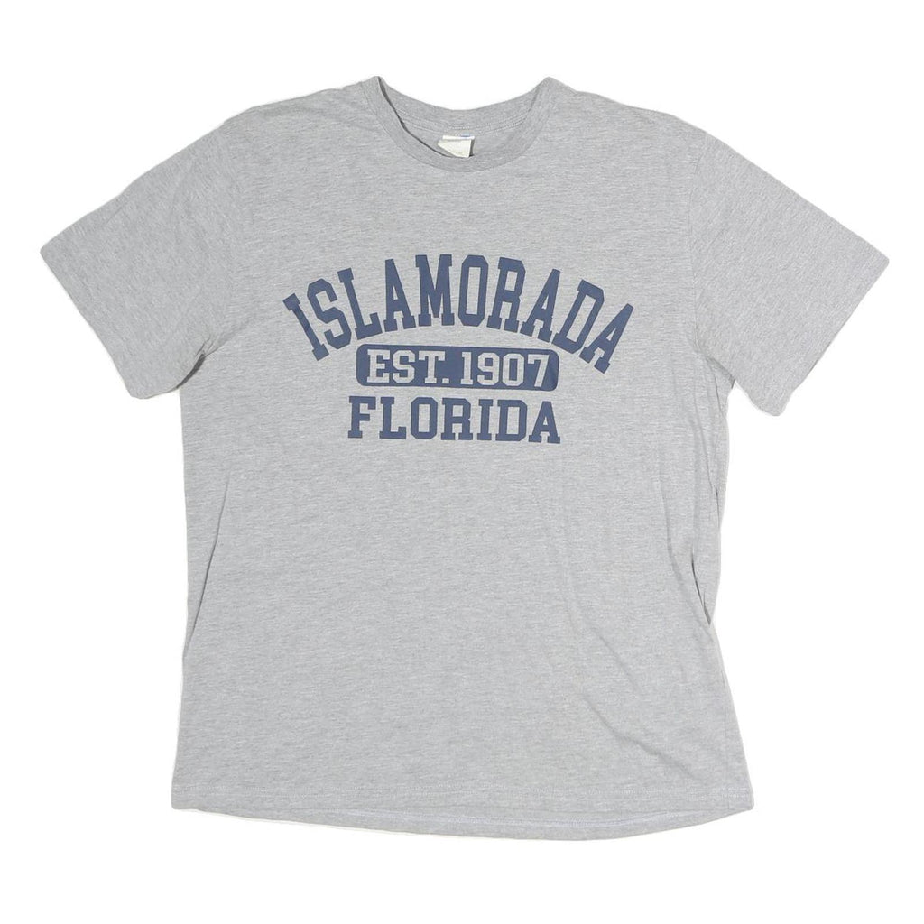 Mens Grey Cotton Graphic T-Shirt M Short Sleeve Crew Neck Casual Everyday