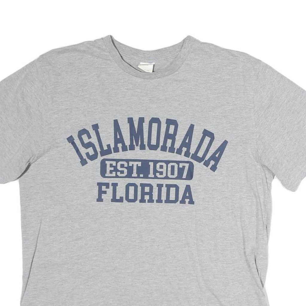 Mens Grey Cotton Graphic T-Shirt M Short Sleeve Crew Neck Casual Everyday