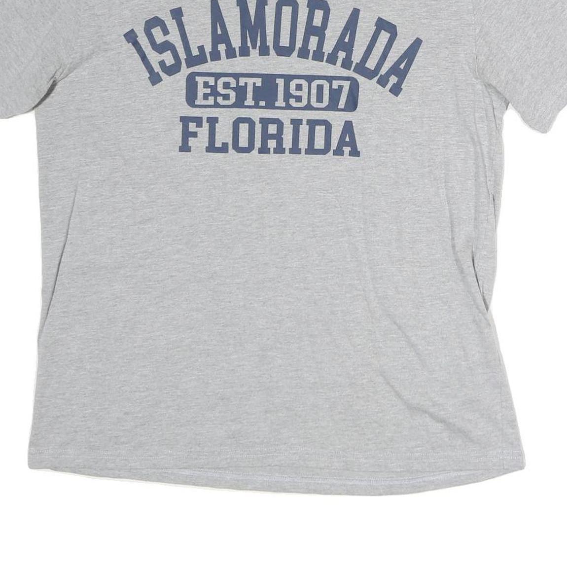 Mens Grey Cotton Graphic T-Shirt M Short Sleeve Crew Neck Casual Everyday