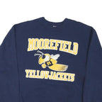 JERZEES Mens Navy Blue Moorefield Yellowjackets Crew Neck S Sweatshirt Retro