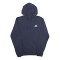 ADIDAS Mens Navy Blue Hoodie M Cotton Blend Pullover Drawstring