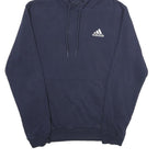 ADIDAS Mens Navy Blue Hoodie M Cotton Blend Pullover Drawstring