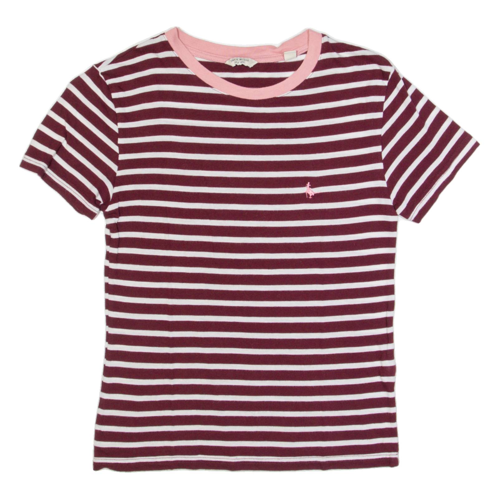 JACK WILLS Womens T-Shirt Maroon UK 8