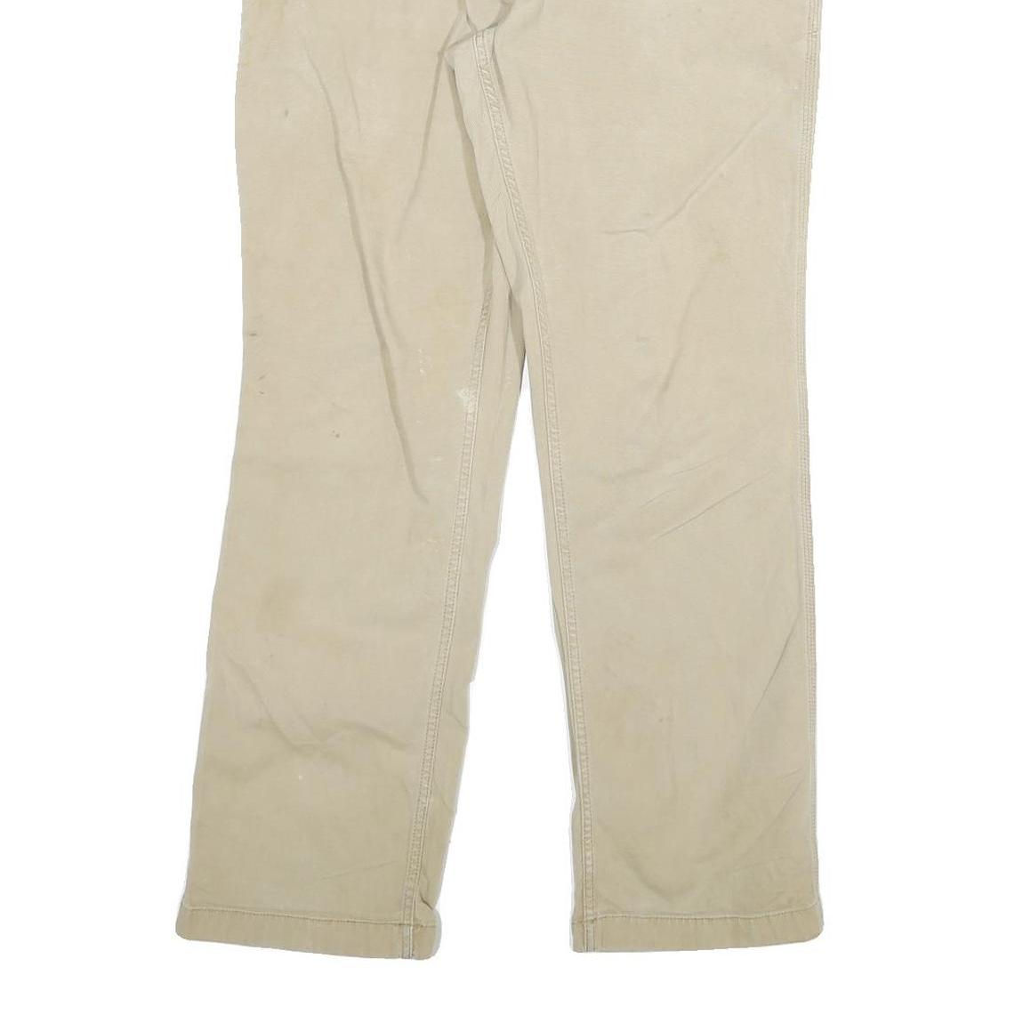 CARHARTT Mens Jeans Beige Relaxed Straight Denim W32 L29 Workwear Durable Zip