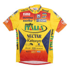 SMS SANTINI Mens Yellow & Red Graphic Cycling Jersey XL Short Sleeve Crew Neck