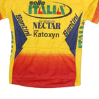SMS SANTINI Mens Yellow & Red Graphic Cycling Jersey XL Short Sleeve Crew Neck