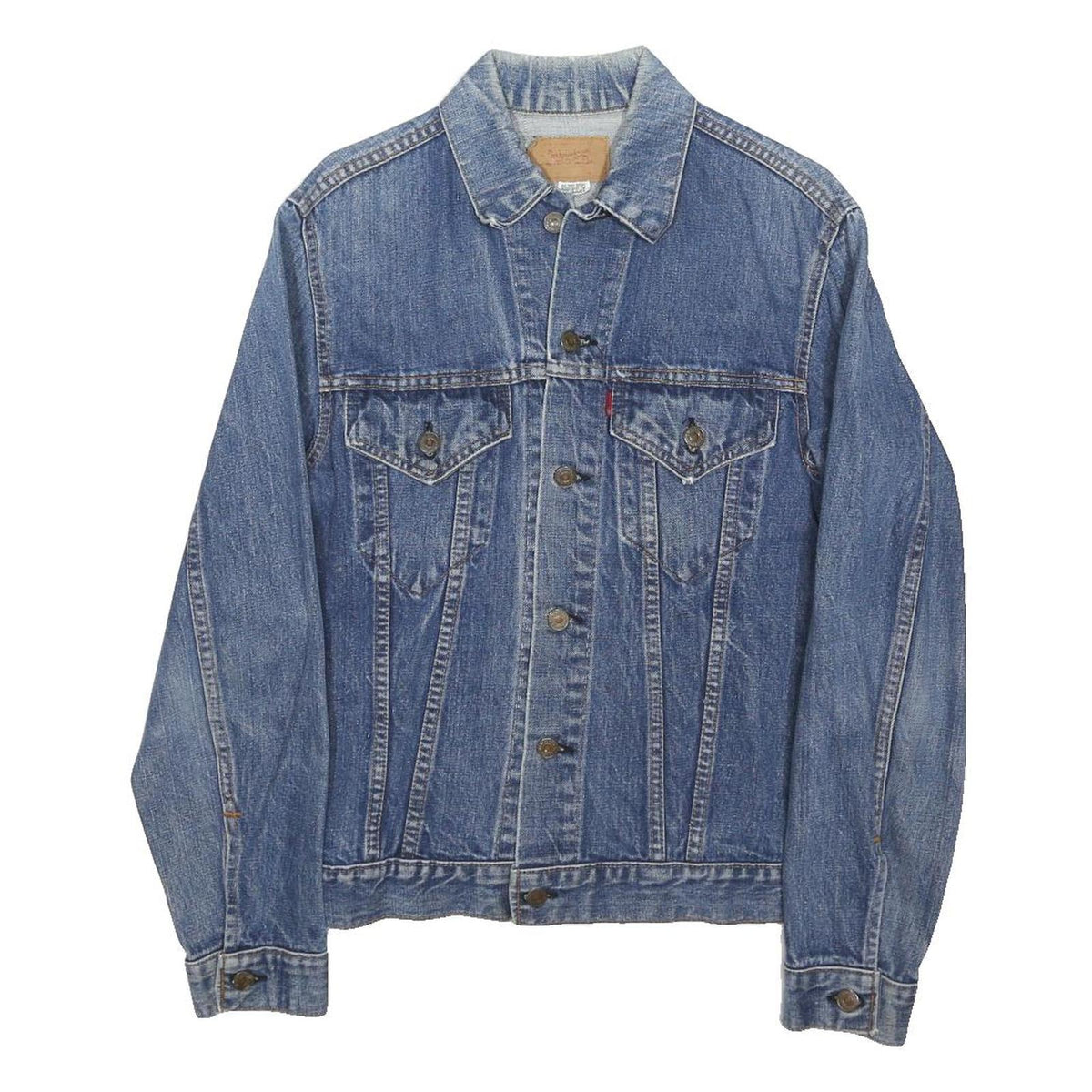 LEVI'S Womens Blue Denim Jacket S Cotton Blend Button Closure Classic