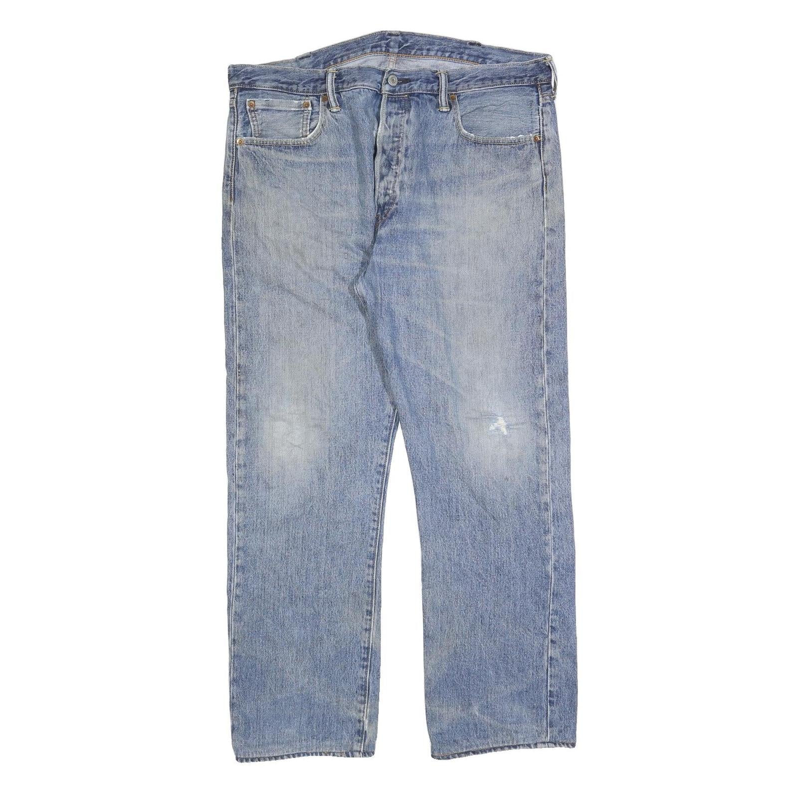 LEVI'S 501 Mens Jeans Blue Regular Straight Denim Medium W38 L32 Classic Fit