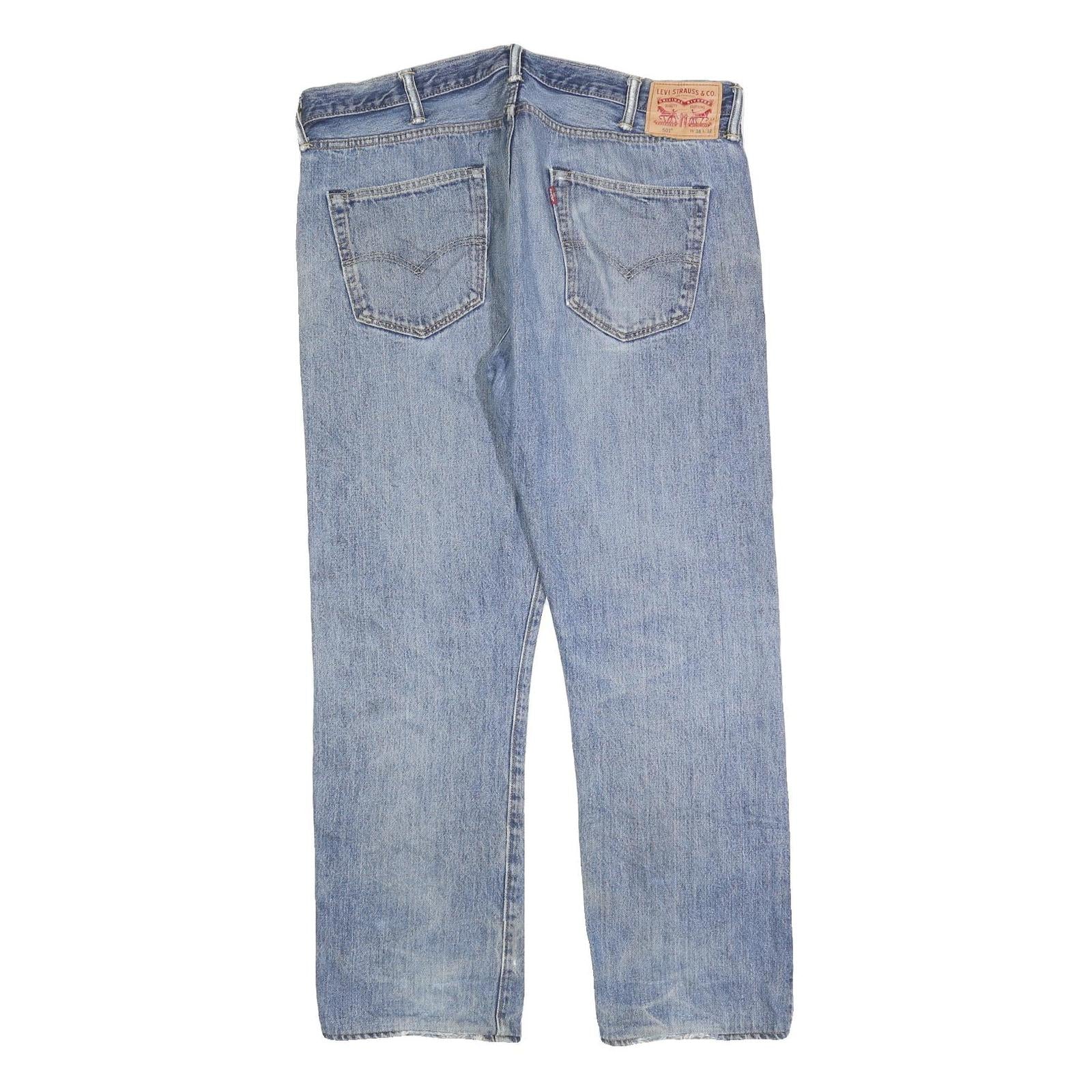 LEVI'S 501 Mens Jeans Blue Regular Straight Denim Medium W38 L32 Classic Fit