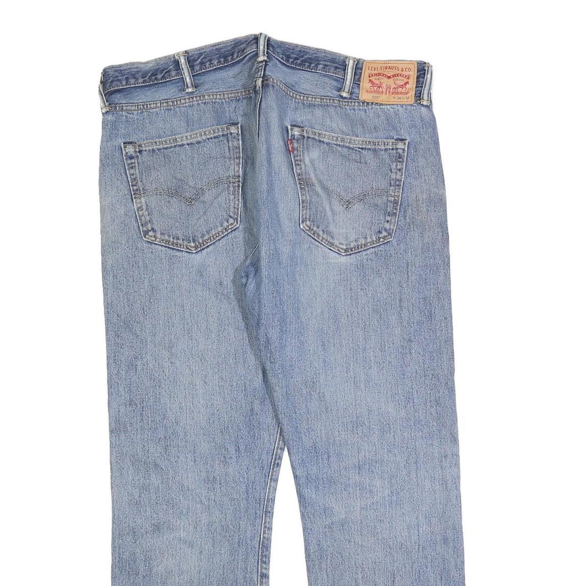 LEVI'S 501 Mens Jeans Blue Regular Straight Denim Medium W38 L32 Classic Fit