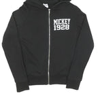 DISNEY Womens Black Mickey 1928 Zip Up Hoodie S Cotton Casual Sweatshirt