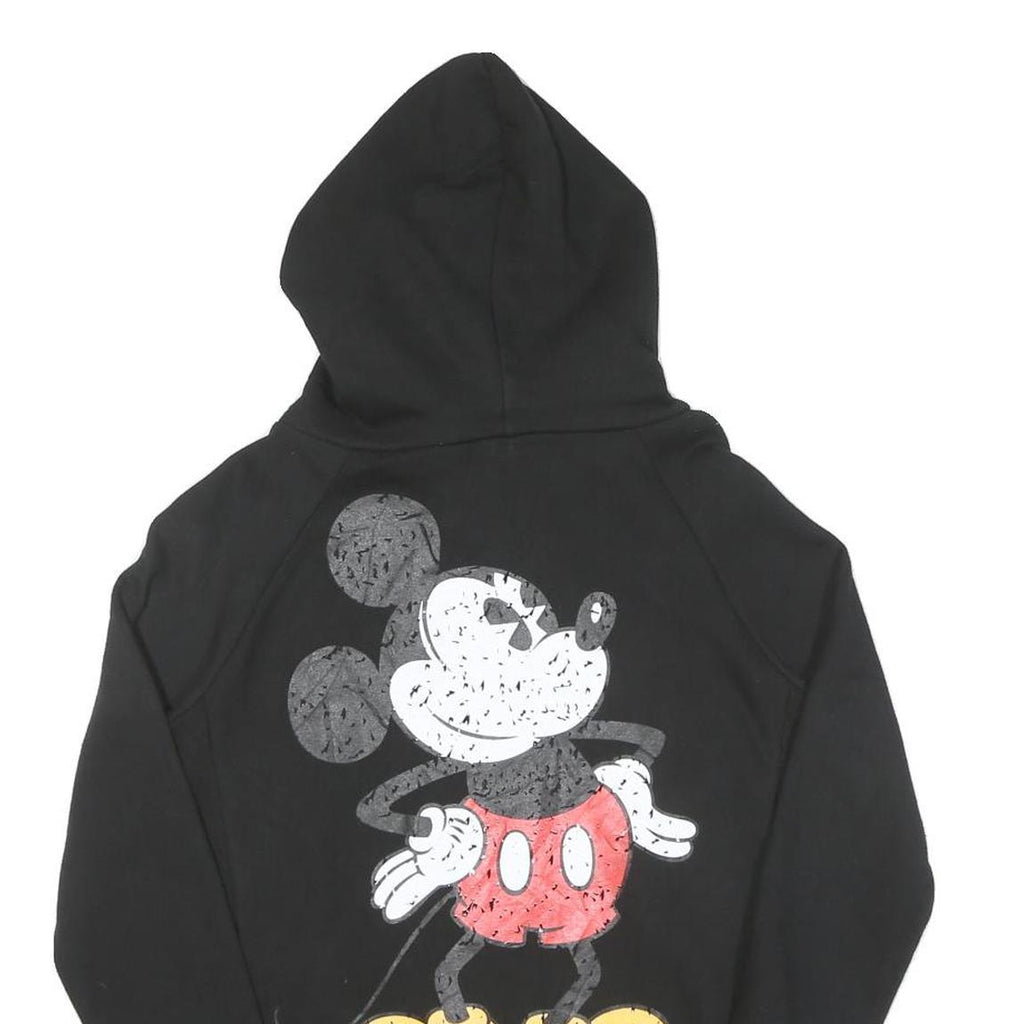 DISNEY Womens Black Mickey 1928 Zip Up Hoodie S Cotton Casual Sweatshirt