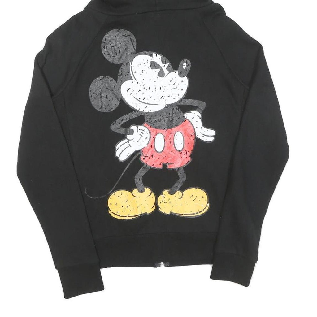 DISNEY Womens Black Mickey 1928 Zip Up Hoodie S Cotton Casual Sweatshirt
