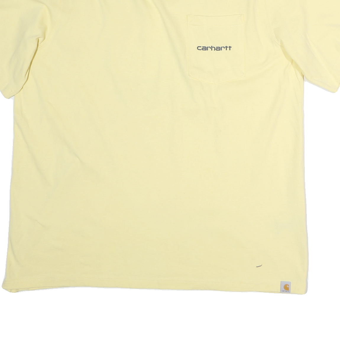 CARHARTT Mens Yellow & Cream Pocket T-Shirt XL Short Sleeve Crew Neck Graphic