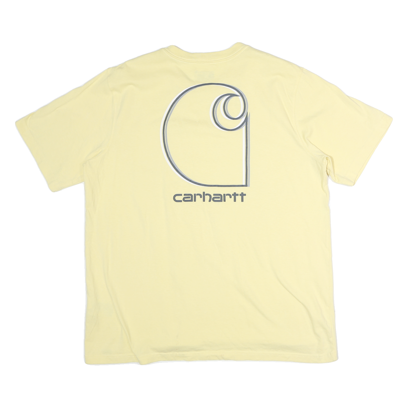 CARHARTT Mens Yellow & Cream Pocket T-Shirt XL Short Sleeve Crew Neck Graphic