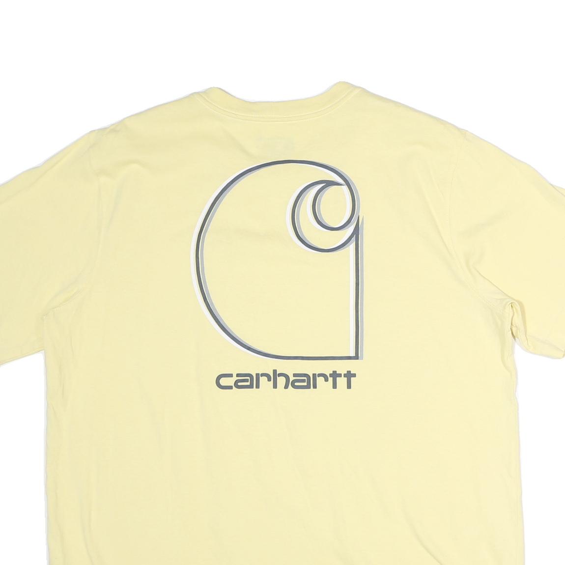 CARHARTT Mens Yellow & Cream Pocket T-Shirt XL Short Sleeve Crew Neck Graphic