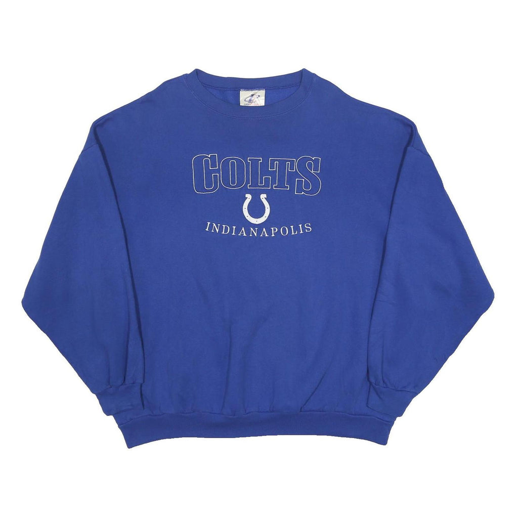 LOGO ATHLETIC Mens Blue Indianapolis Colts Crew Neck 2XL Cotton Blend Sweatshirt