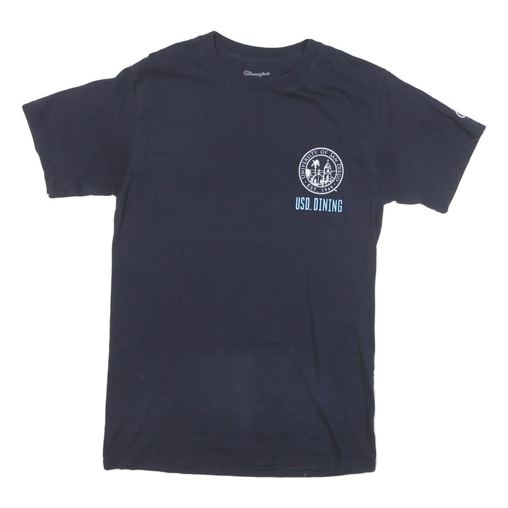 CHAMPION Mens Navy Blue University Of San Diego Graphic T-Shirt S Short Sleeve