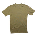Mens Beige Plain Casual T-Shirt Regular Fit Short Sleeve Crew Neck M Polyester