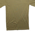 Mens Beige Plain Casual T-Shirt Regular Fit Short Sleeve Crew Neck M Polyester