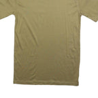Mens Beige Plain Casual T-Shirt Regular Fit Short Sleeve Crew Neck M Polyester