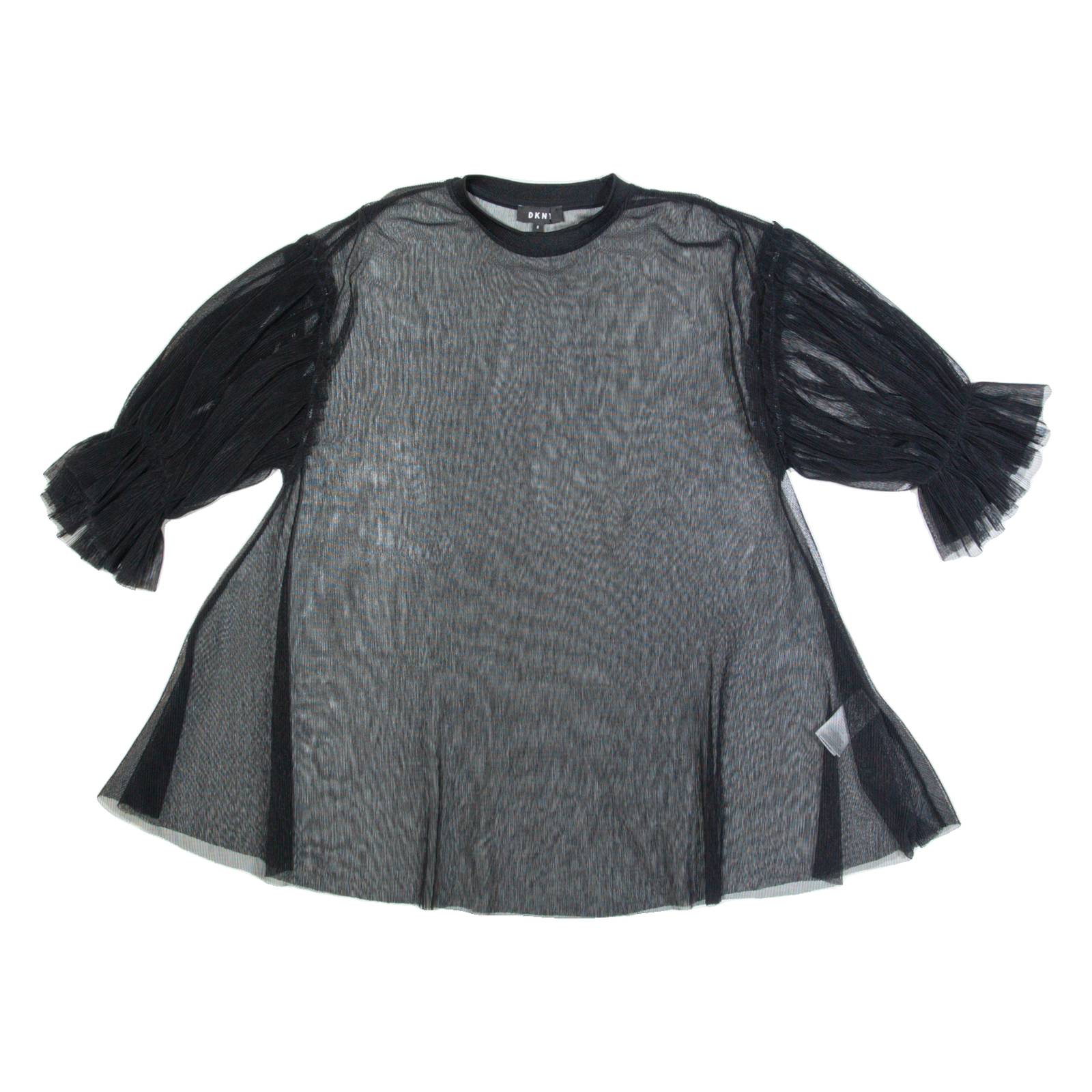 DKNY Sheer Womens Top Black UK 8
