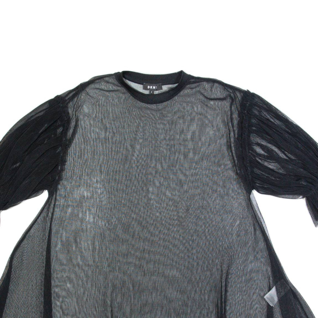 DKNY Sheer Womens Top Black UK 8