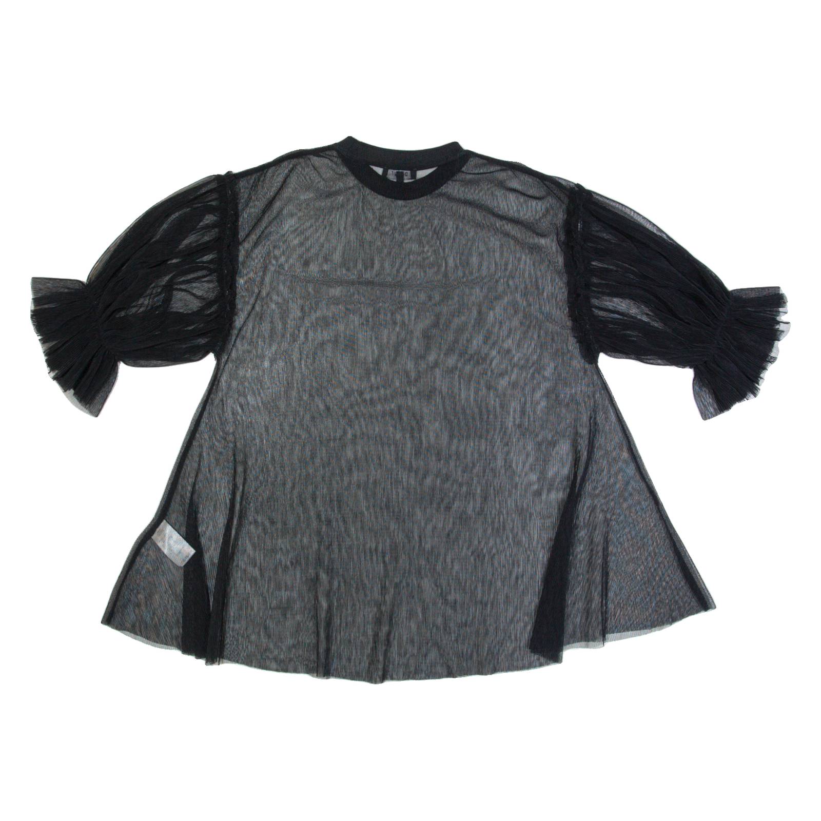 DKNY Sheer Womens Top Black UK 8